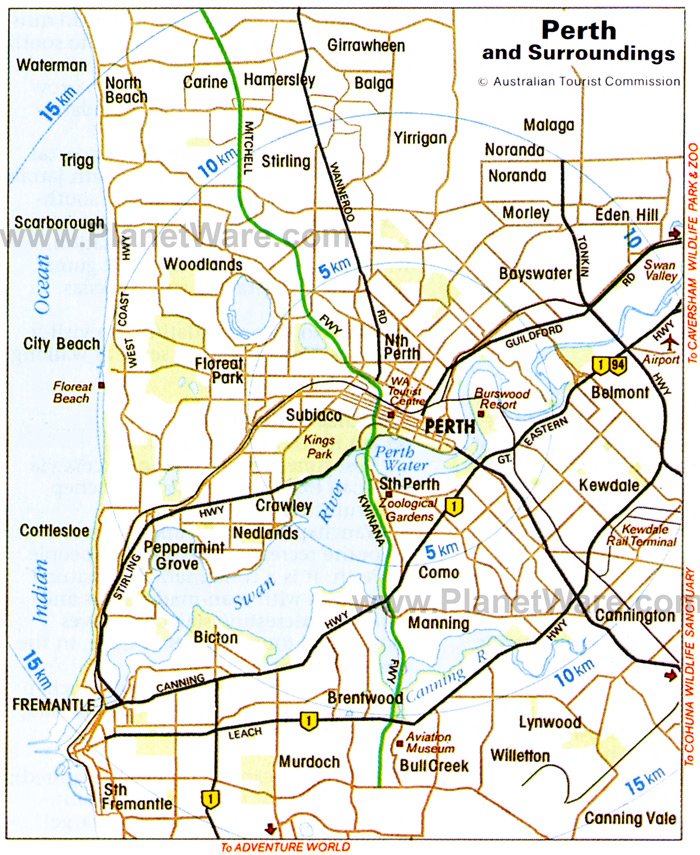 map of perth bearing