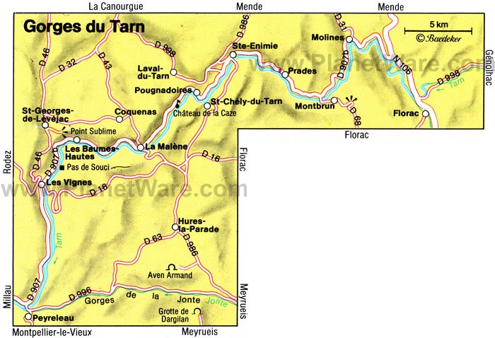 Gorges Du Tarn Kaart