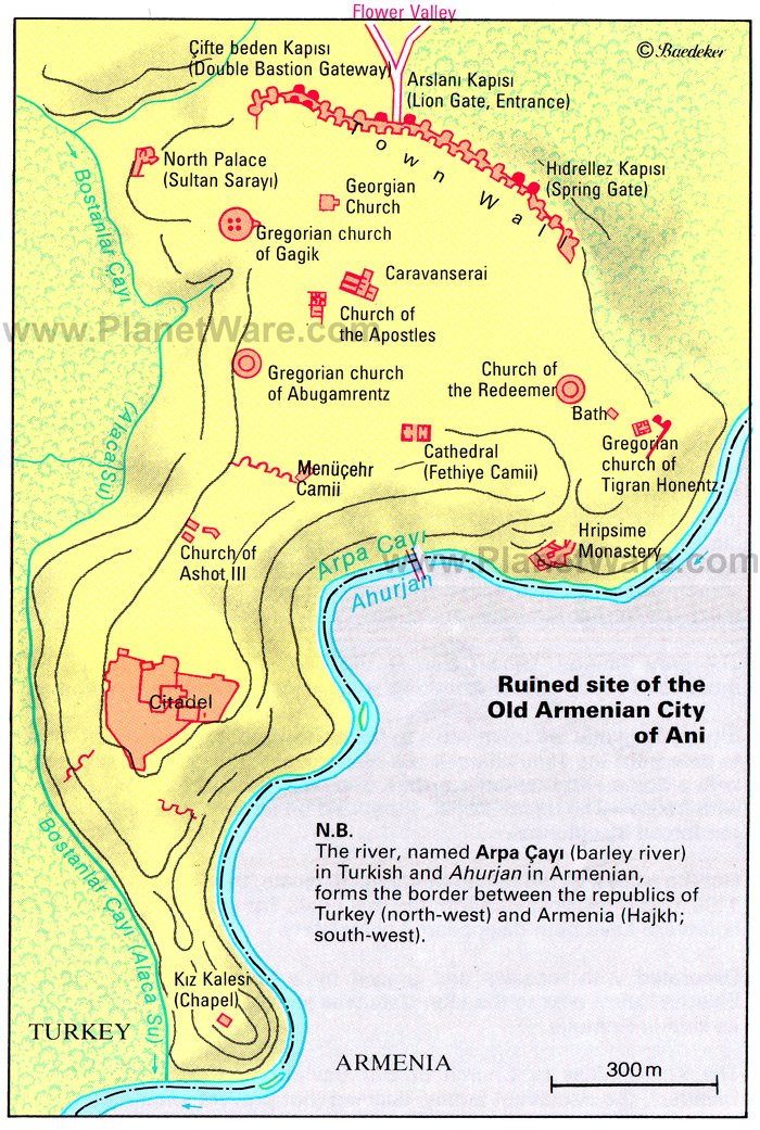 Ani - Ruined Site of the Old Armenian City Map