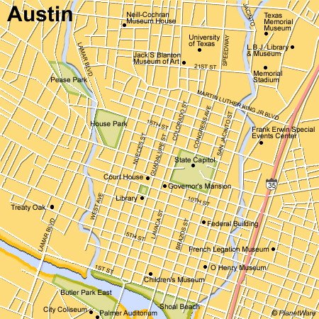 Some attractions within Austin