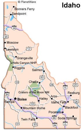 maps of idaho states. Idaho is a mountainous state
