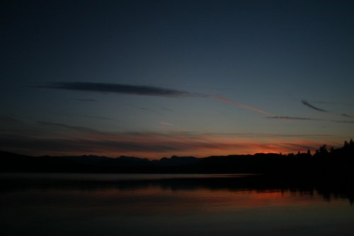 Sunset on Lake Windermere in the Lake District.