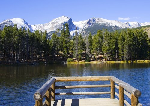 picture of rocky mountain sprague lake colorado planetware Sprague Lake 500x352