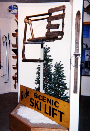 picture ski lift exhibit at tread of pioneers museum in Tread of Pioneers Museum 346x500