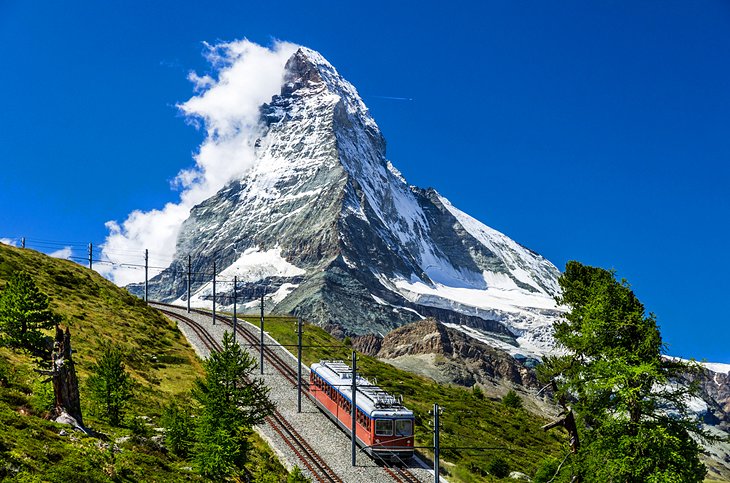 Gornegrat Bahn cog railway and the Matterhorn 