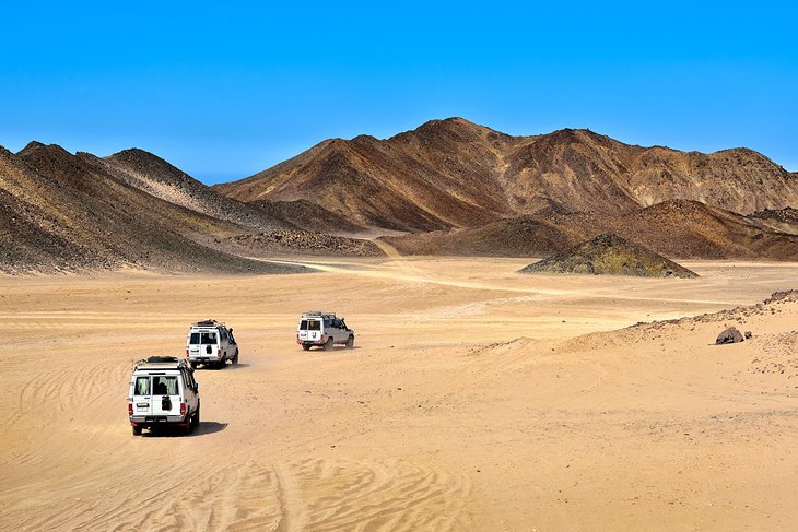Four-wheel drive expedition in the desert