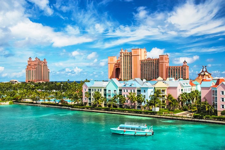 Colorful buildings and the Atlantis Resort