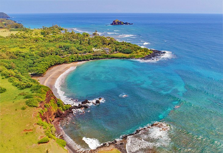 Aerial view of Hamoa Beach, Maui