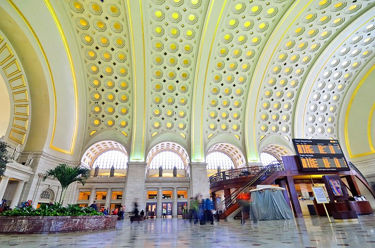 The beautiful arched ceiling inside Union Station