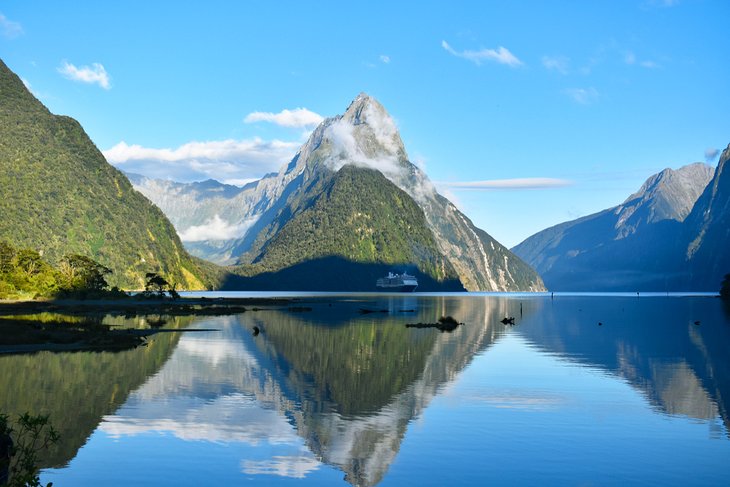 A clear day at Milford Sound