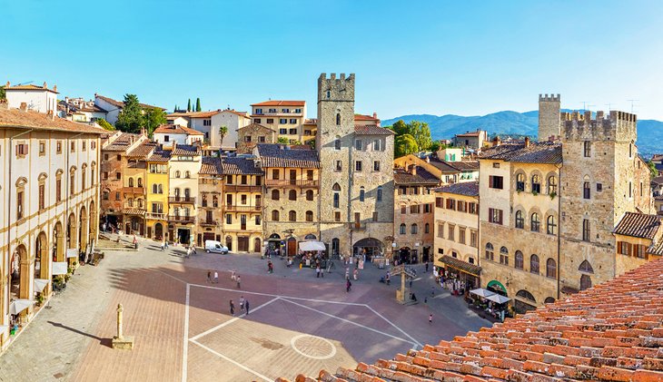 Piazza Grande square in Arezzo, Tuscany