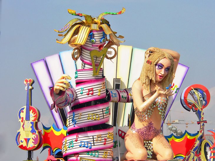 Papier-mâché figures at Viareggio's carnival