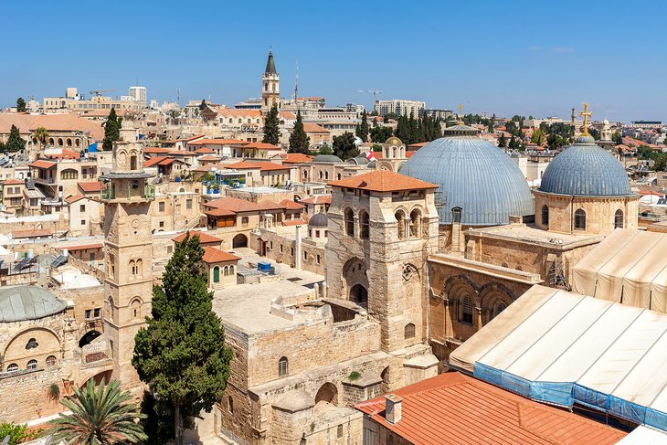 View of the Church of the Holy Sepulchre and the Christian Quarter