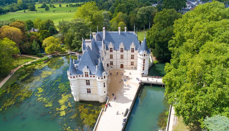 Aerial view of Azay Le Rideau