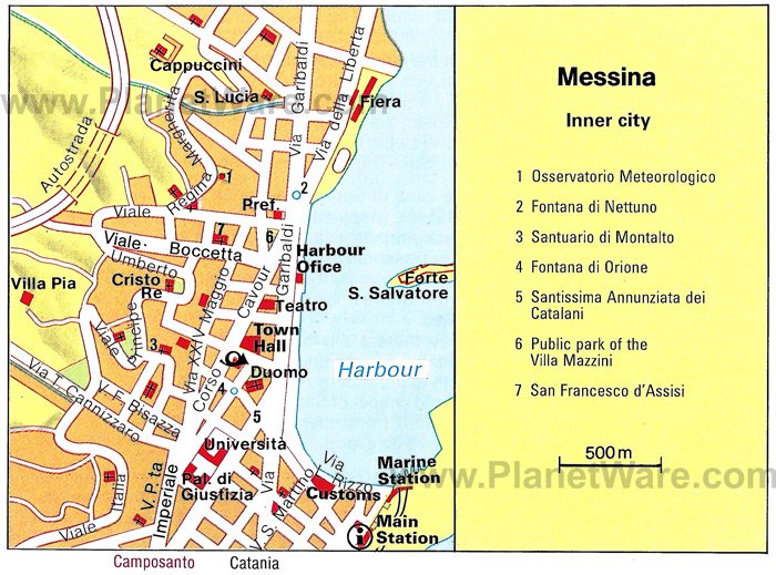 messina cruise port to city centre