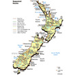 Map of New Zealand - Mountains, Lakes & Rivers | PlanetWare