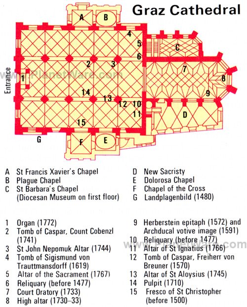 Graz Cathedral - Floor plan map