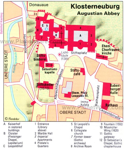 Klosterneuburg Augustian Abbey - Floor plan map