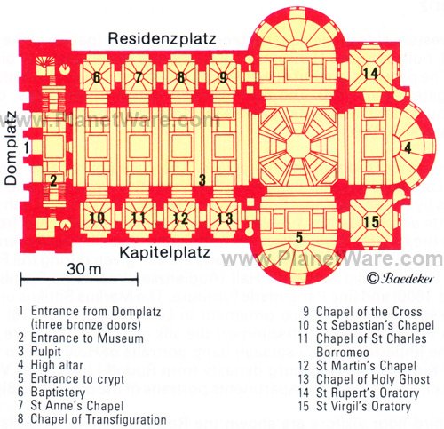 Salzburg Cathedral - Floor plan map