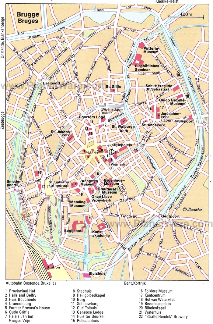 Bruges Map - Tourist Attractions