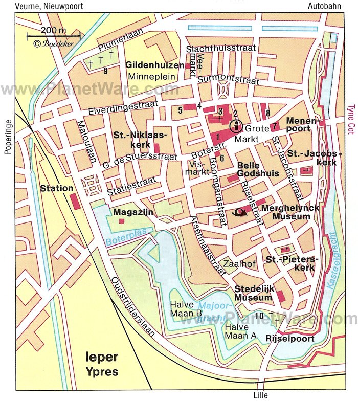 Ypres Map - Tourist Attractions