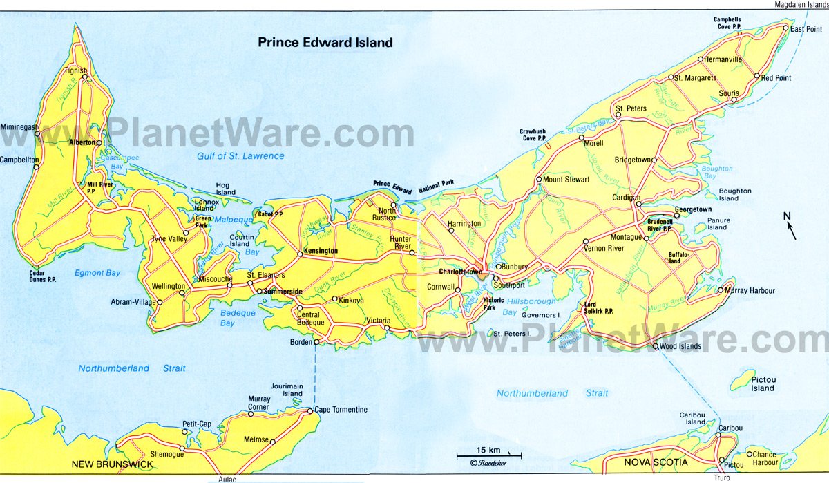 Prince Edward Island Map - Tourist Attractions