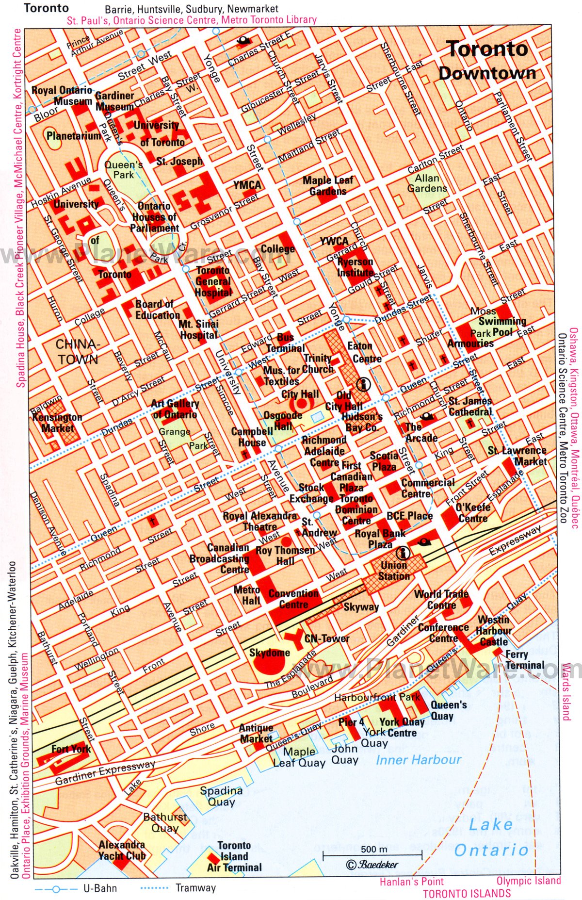 Toronto Downtown Map - Tourist Attractions