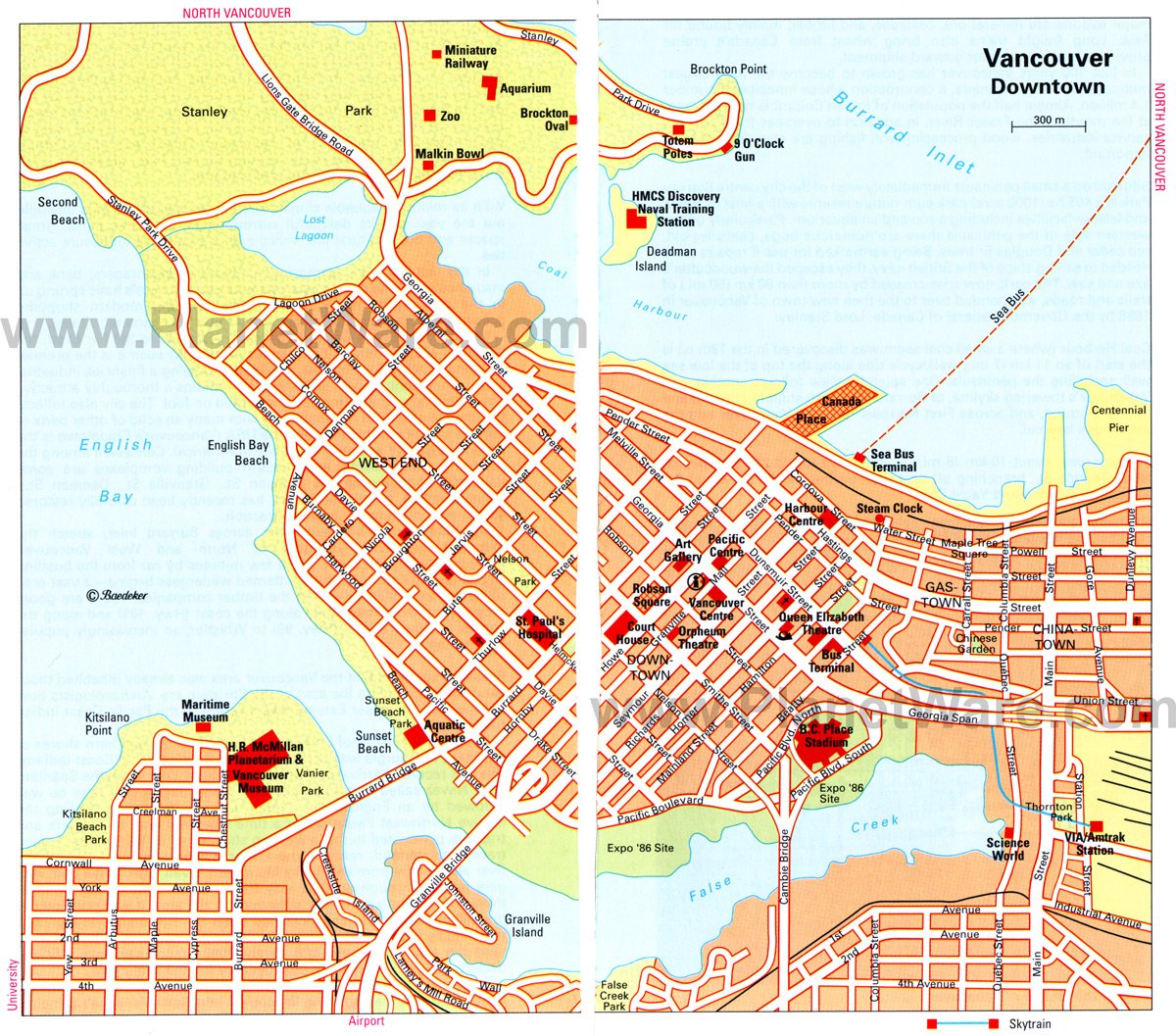 Vancouver Map - Tourist Attractions