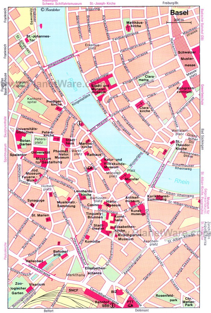 Basel Map - Tourist Attractions