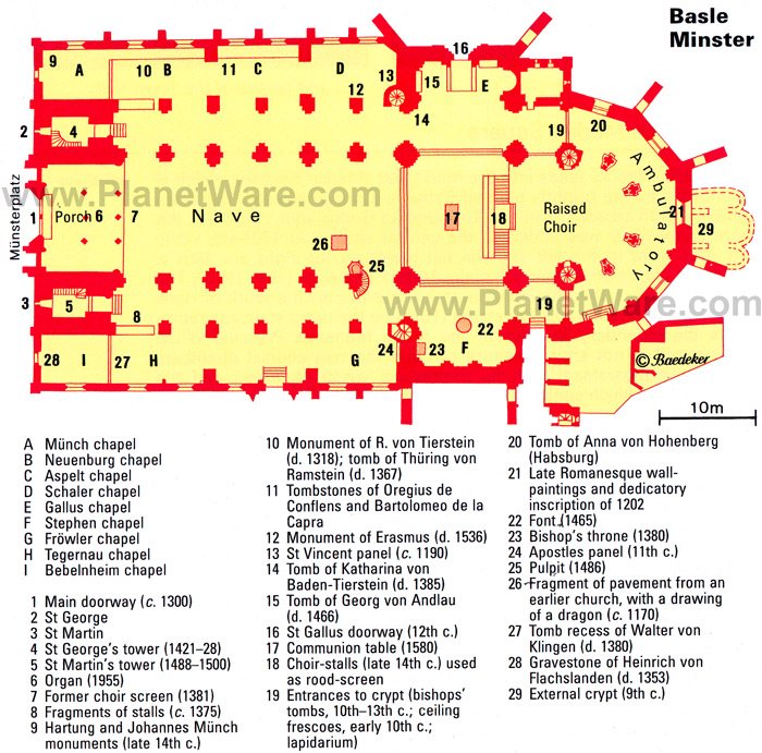 Basel Minster - Floor plan map