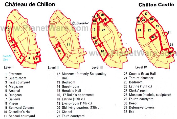 Château de Chillon - Floor plan map
