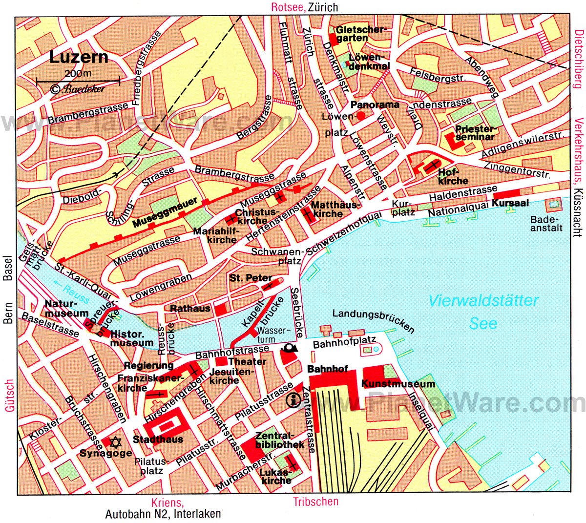 Luzern Map - Tourist Attractions