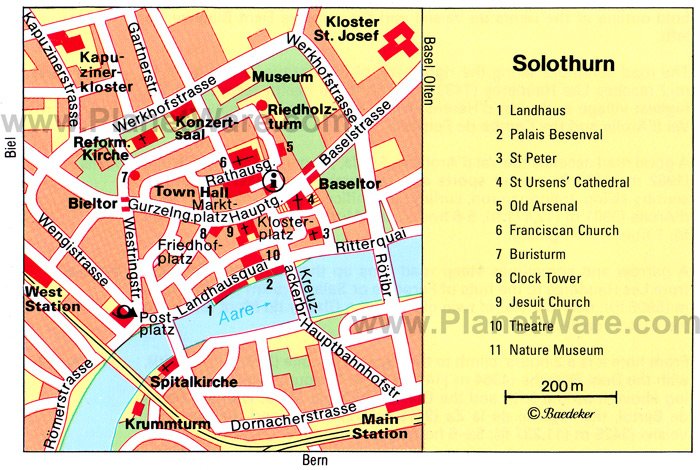 Solothurn Map - Tourist Attractions