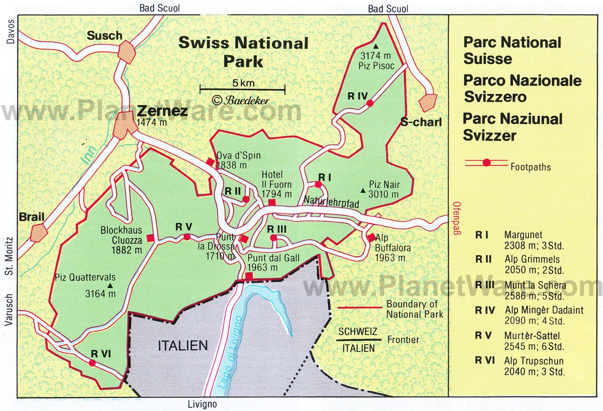 Swiss National Park - Layout map