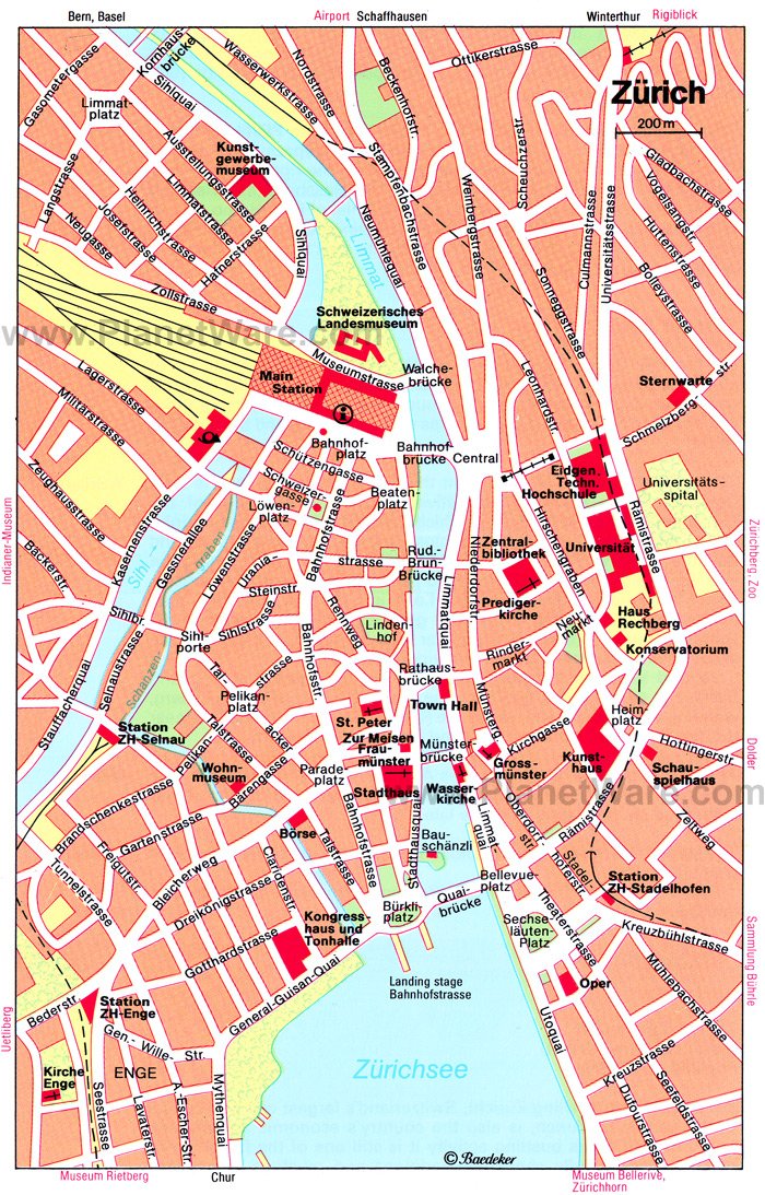 Zürich Map - Tourist Attractions