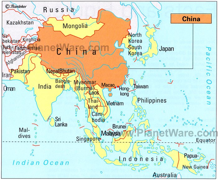 Map Of China And Surrounding Countries Map of China   Neighbouring Countries | PlanetWare