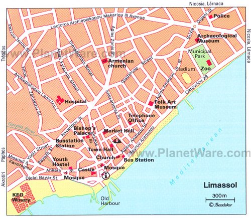 Limassol Map - Tourist Attractions