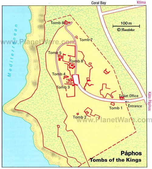 Paphos- Tombs of the Kings - Site map