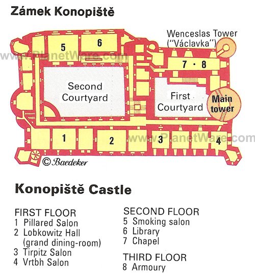 Konopiste Castle - Floor plan map