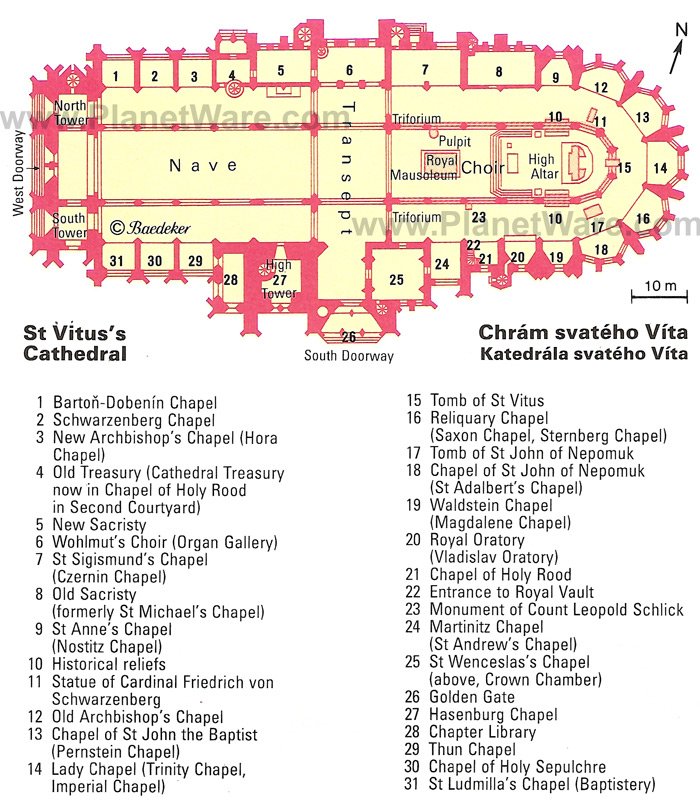St Vitus's Cathedral - Floor plan map