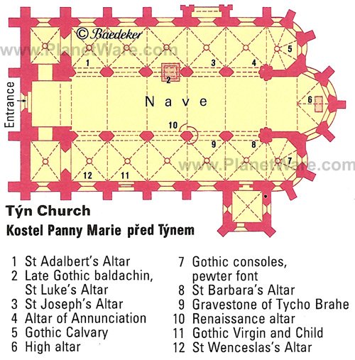 Tyn Church - Floor plan map