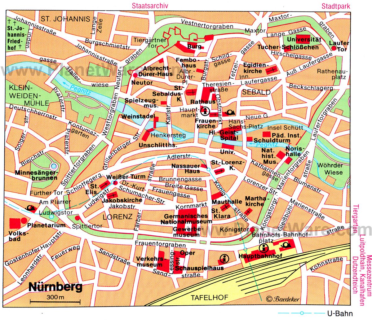 Nürnberg Map - Tourist Attractions