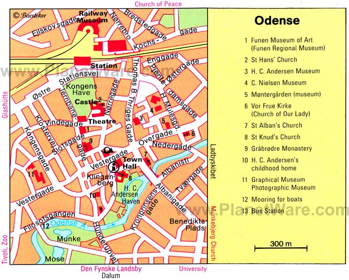 Odense Map - Tourist Attractions