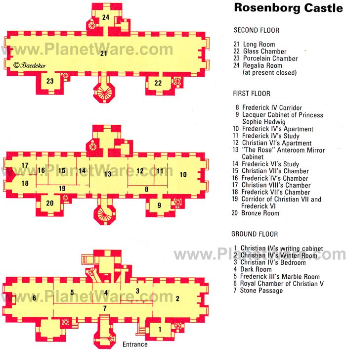 Rosenborg Castle - Floor plan map