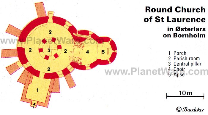 Round Church of St Laurence - Floor plan map