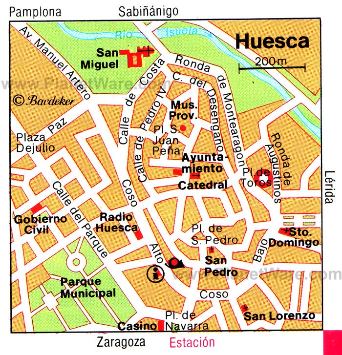 Huesca Map - Tourist Attractions