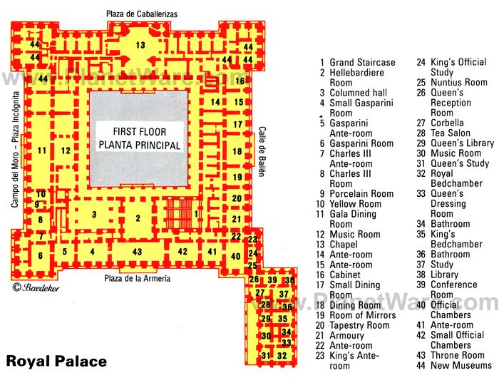Madrid Royal Palace - Floor plan map
