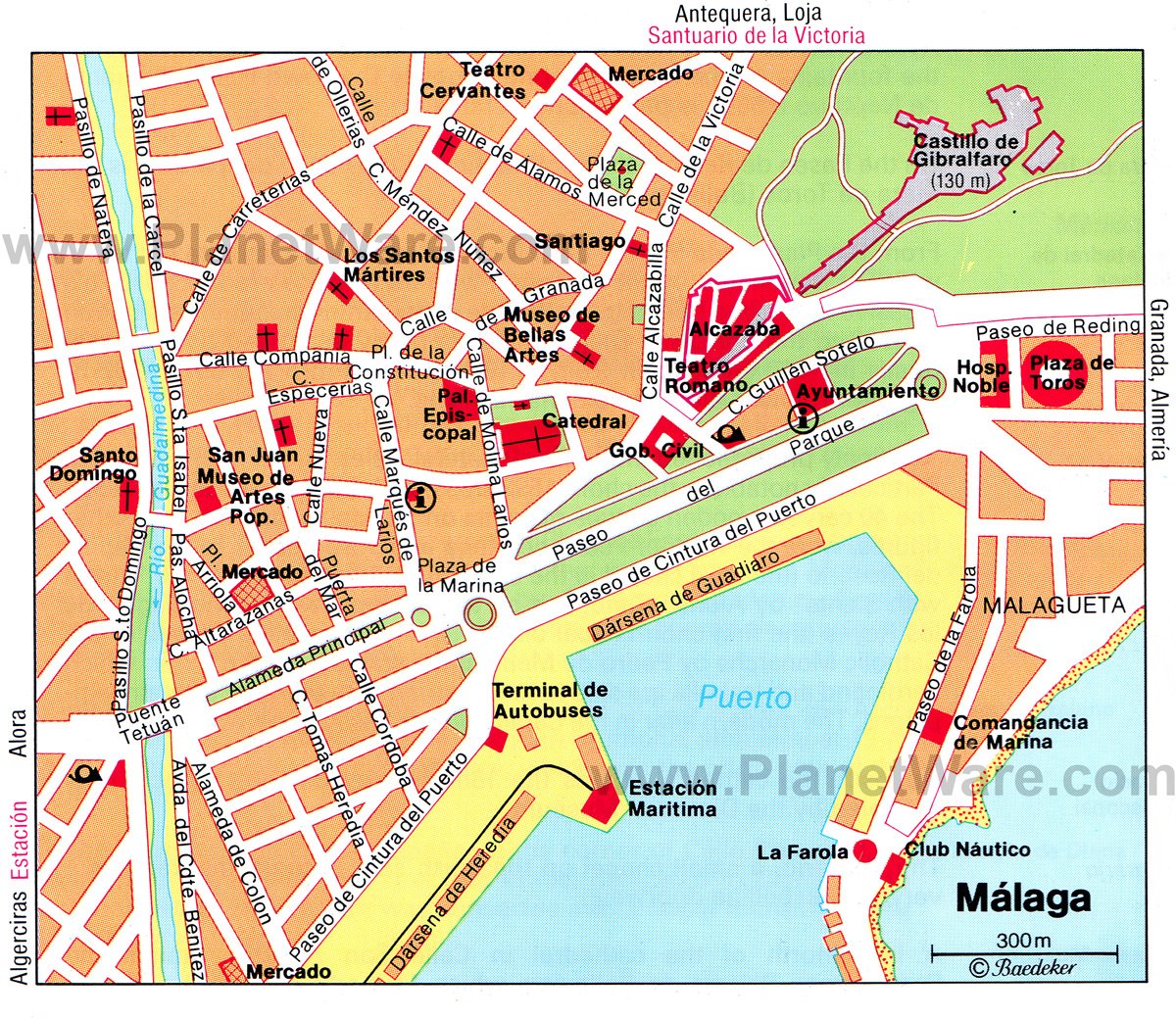 Málaga Map - Tourist Attractions