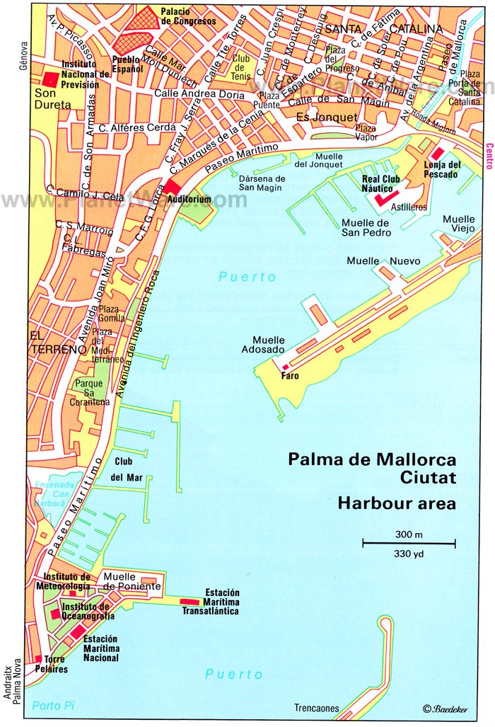 Palma De Mallorca Harbour Area Map 