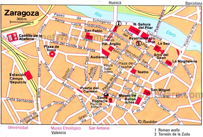 Zaragoza Map - Tourist Attractions